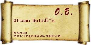 Oltean Belián névjegykártya